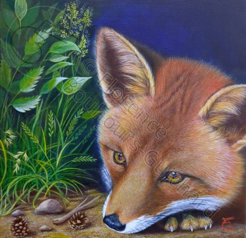 « Méditation sur le monde », acrylique sur medium 30x30 cm